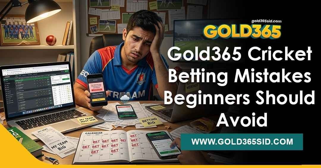 Gold365 cricket betting mistakes checklist showing common beginner errors, bankroll management tips, and smart decision-making icons on a mobile interface.